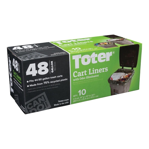 Tinkertools 48 gal Quick Tie Cart Liner - Black TI3298116 - main